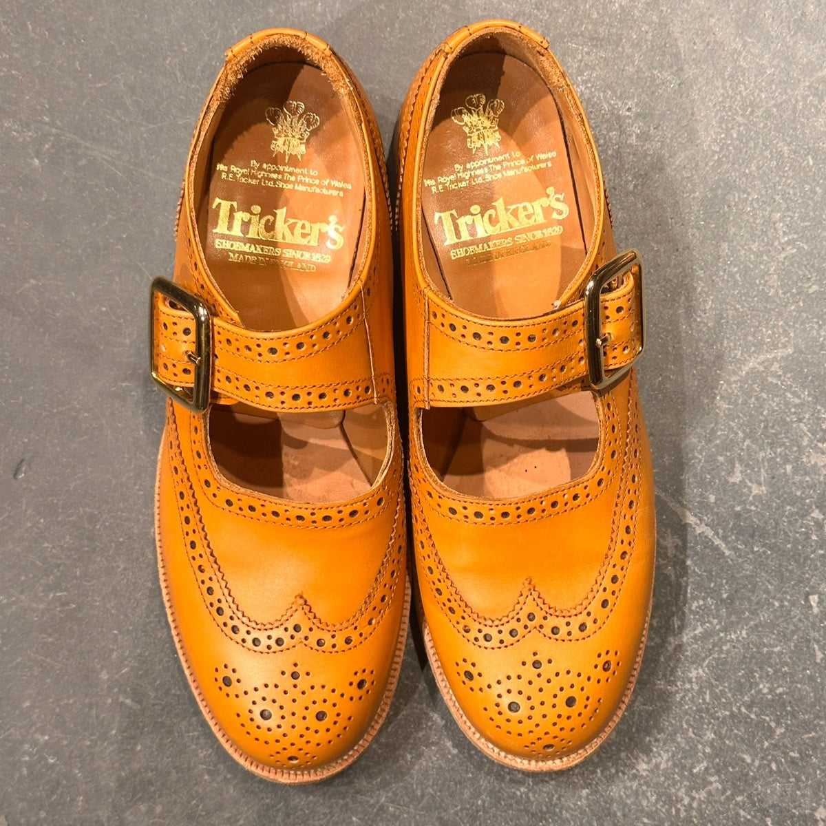 美品【Tricker’s】トリッカーズ ストラップシューズ  メリージェーン L6C11 カーフ エイコンアンティーク サイズUK6