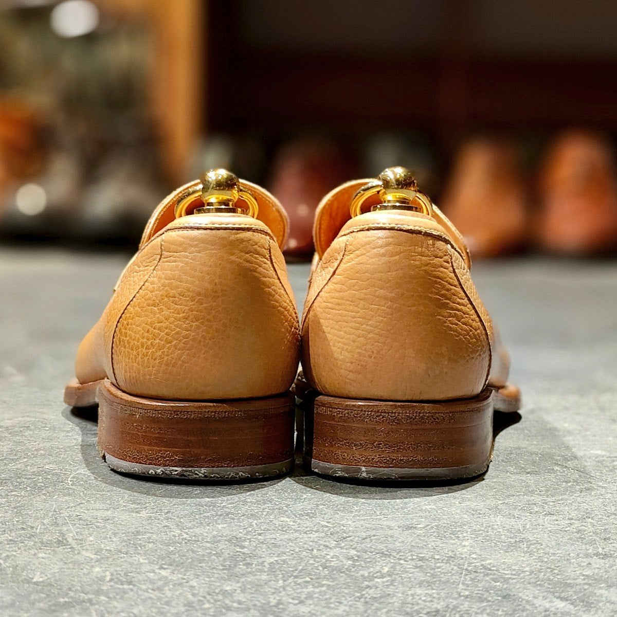 希少 美品【Stefano Bemer】ステファノベーメル ローファー グレインレザー ベージュ サイズ40