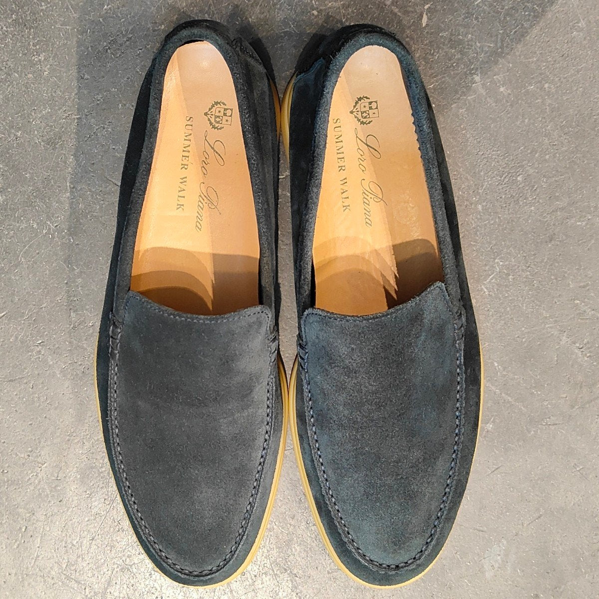 使用数回 【Loro Piana】ロロ・ピアーナ サマーウォーク ローファー スエード ブラック サイズ41 参考定価￥160,100-