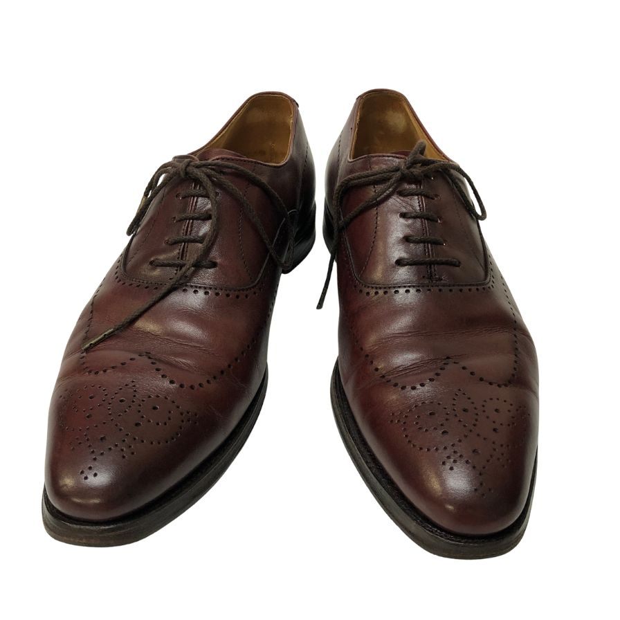 【CROCKETT&JONES】クロケット&ジョーンズ 6105 ウェイブリッジ ウイングチップ カーフ バーガンディ UK5.5E 360ラスト メンズ WEYBRIDGE