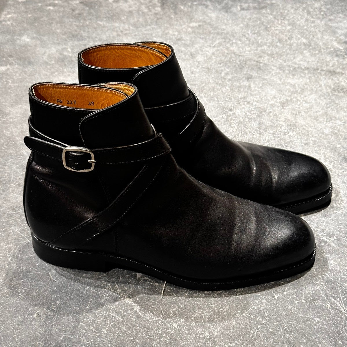 極美品【F.LLI GIACOMETTI】フラテッリ ジャコメッティ FG337 ジョッパーブーツ カーフ ブラック サイズ39