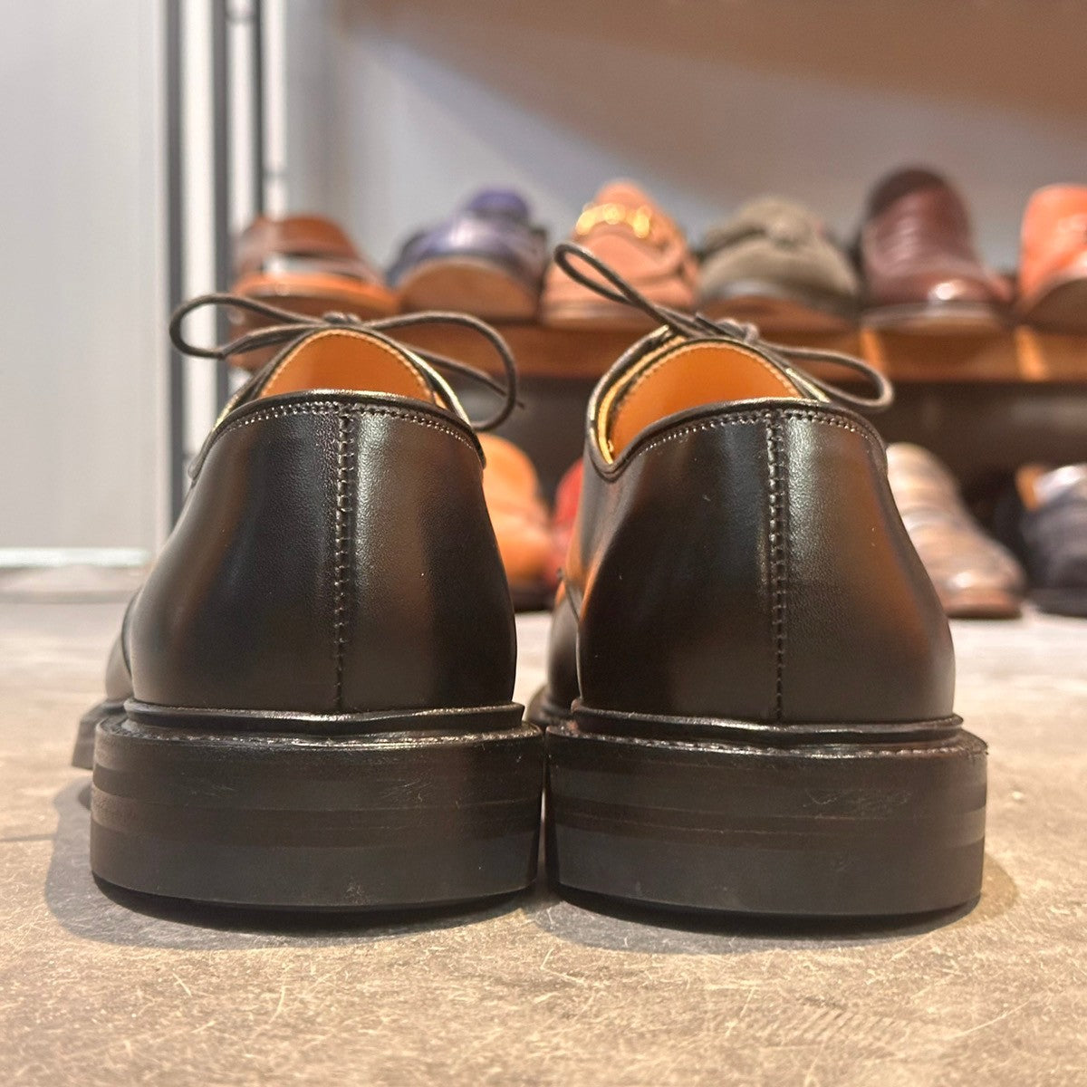 試着程度極美品【CROCKETT&JONES】クロケット＆ジョーンズ セッジムーア3 プレーントゥ カーフ ブラック サイズUK5E 378ラスト