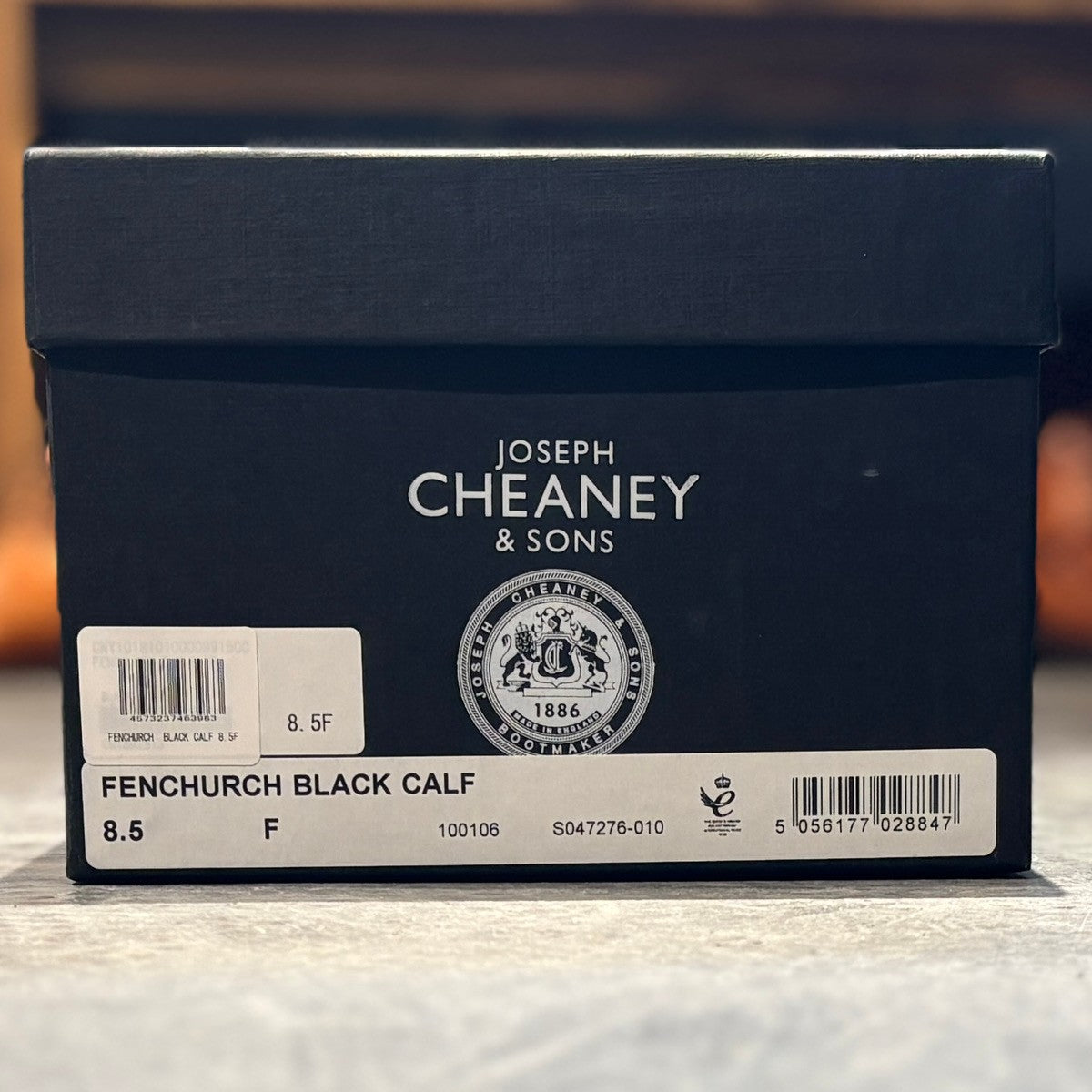 【JOSEPH CHEANEY】ジョセフチーニー レザーシューズ フェンチャーチ クォーターブローグ カーフ ブラック サイズUK8.5F