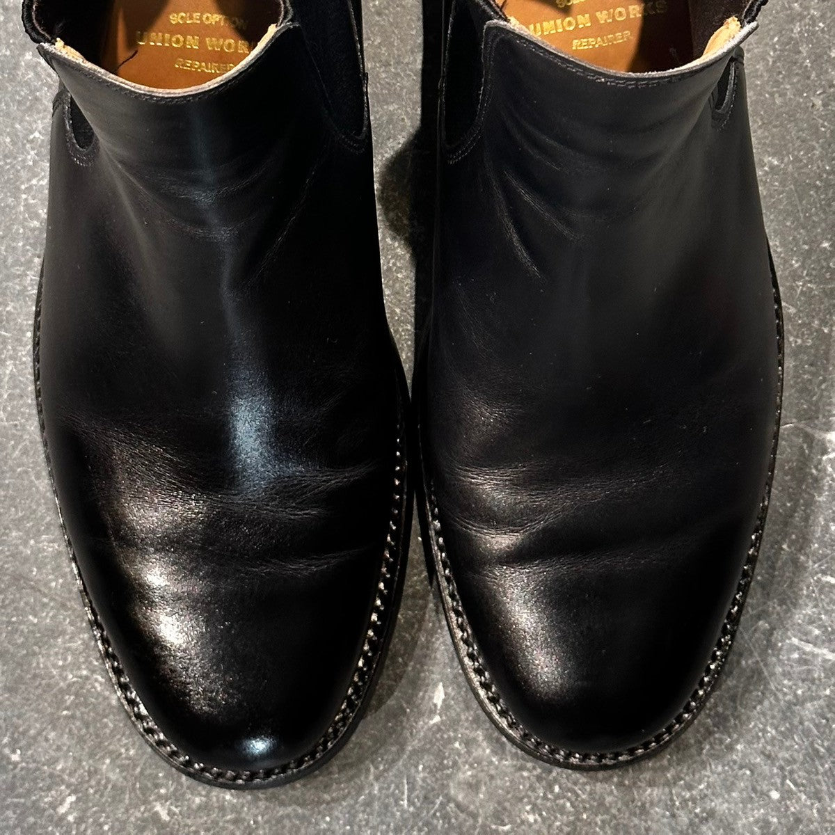 美品【SANDERS】サンダース チェルシーブーツ 2443B カーフ ブラック サイズUK7