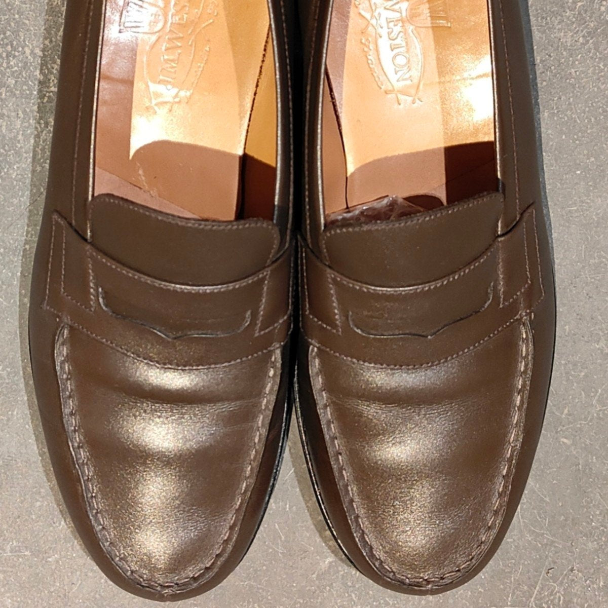 極美品 希少【J.M.WESTON】ジェイエムウエストン 180 シグニチャーローファー ボックスカーフ テールドンブル サイズ UK6D 41ラスト 参考定価￥156,200-