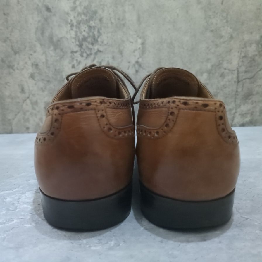 【SAINT CRISPIN'S】サンクリスピン レザーシューズ ウイングチップ 2324 カーフ ブラウン メンズ サイズUK7.5