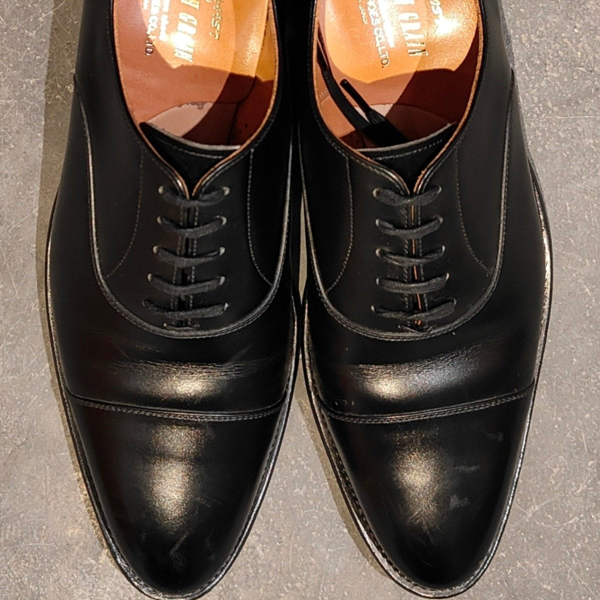 極美品【SCOTCH GRAIN】スコッチグレイン 946 インペリアル ストレートチップ カーフ ブラック サイズ 24.0 参考定価￥66,000-