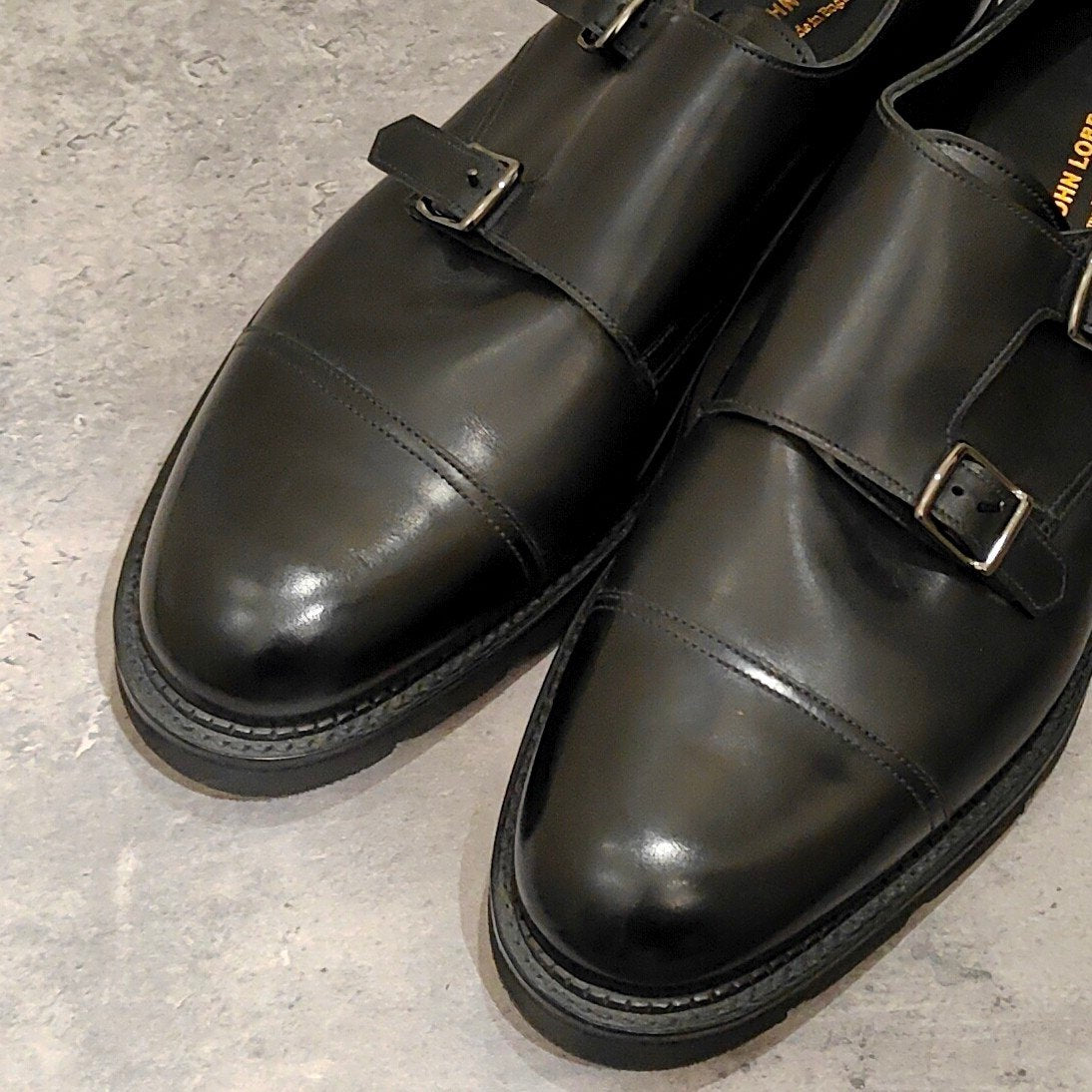 未使用品【JOHN LOBB】ジョンロブ ウィリアム ダブルモンク カーフ ブラック サイズUK7.5