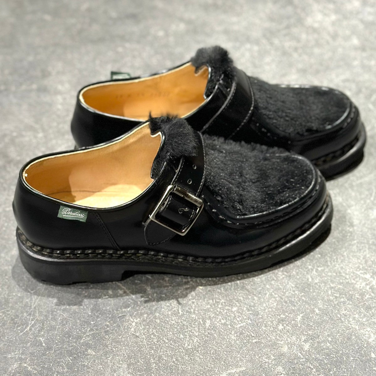 パラブーツ　ミカエル　411/2 27cm ガラスレザー　箱付き パラブーツ ミカエル(MICHAEL) 70周年記念 パテント ガラスレザー