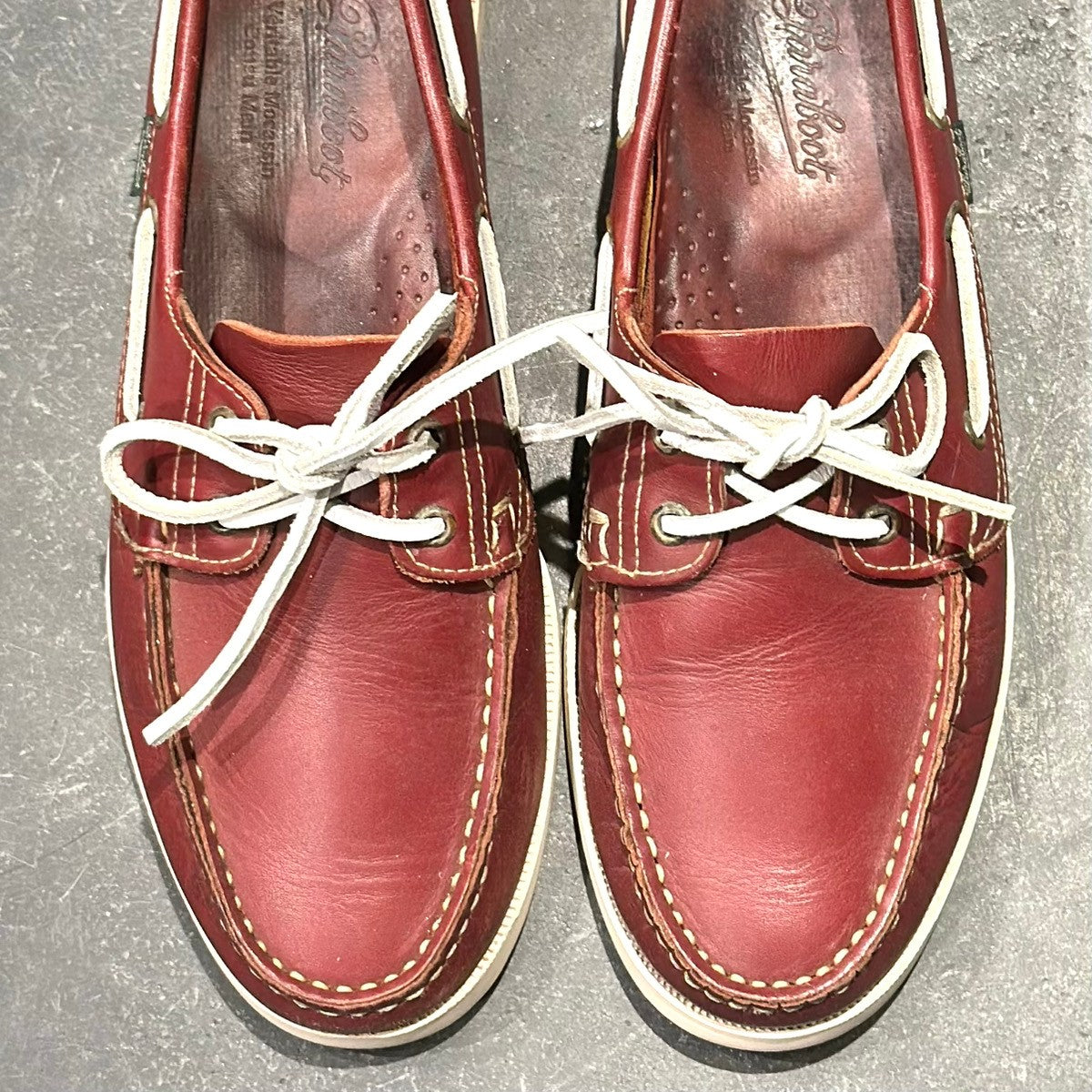 【PARABOOT】パラブーツ 0510 レザーデッキシューズ カーフ バース バーガンディ サイズUK7