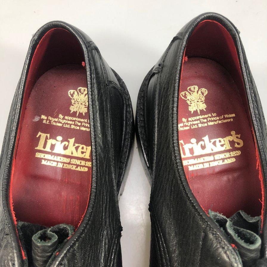 【Tricker's】トリッカーズ トレーディングポスト別注 ウッドストック プレーントゥダービー グレインレザー ブラック メンズ サイズUK7.5E