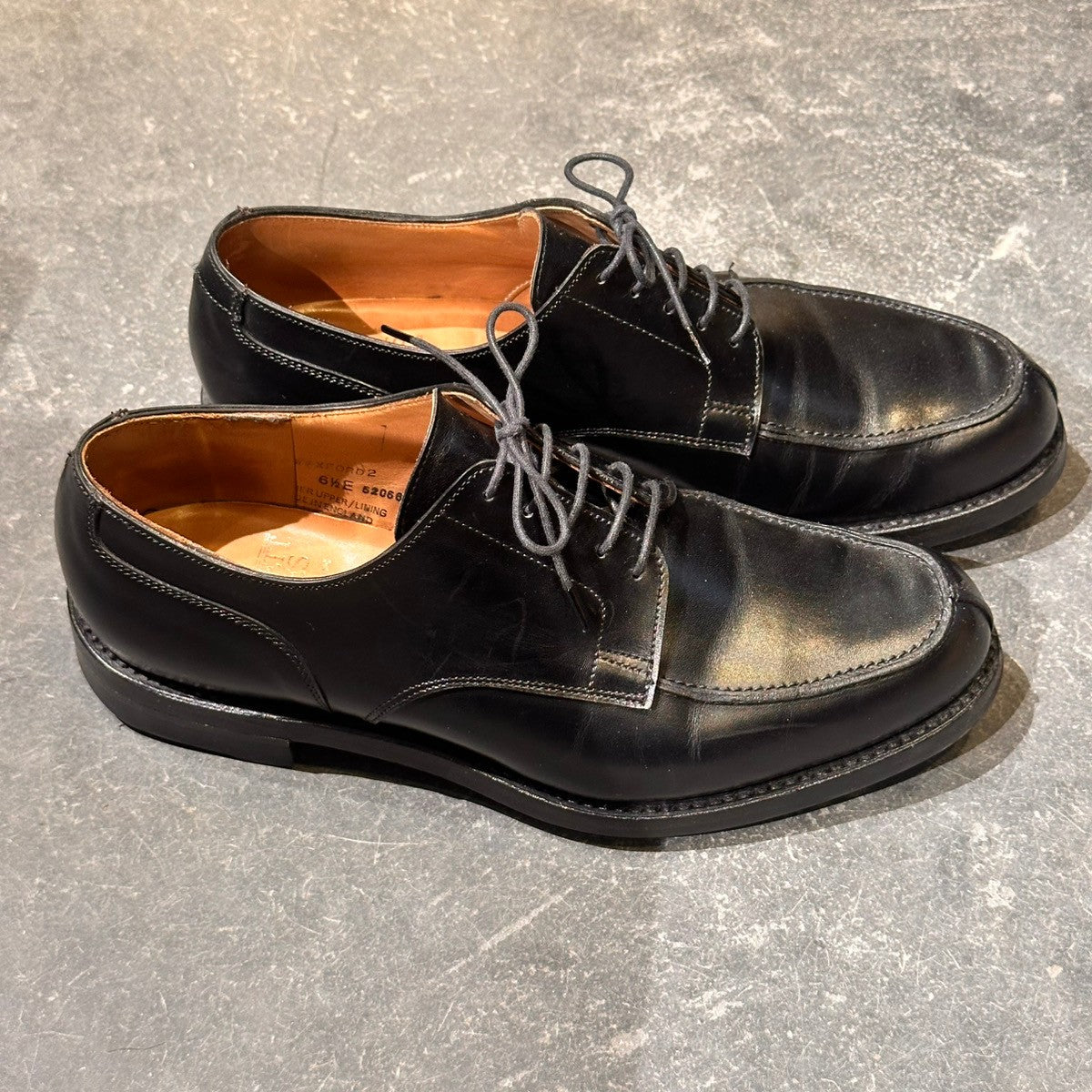 【CROCKETT&JONES】クロケット&ジョーンズ WEXFORD2 ウェックスフォード2 Uチップ カーフ ブラック サイズUK6.5E 371ラスト