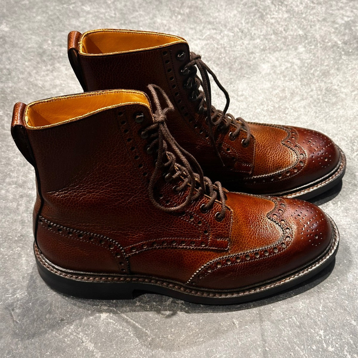 未使用品【クロケット&ジョーンズ】クロケット&ジョーンズ アイラ ブーツ ウイングチップ グレインレザー ブラウン サイズUK7.5E 365ラスト