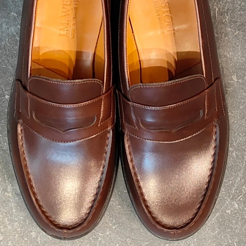 使用数回【J.M.WESTON】ジェイエムウエストン 180 シグニチャーローファー カーフ ダークブラウン サイズ UK5D 41ラスト 参考定価￥156,200-