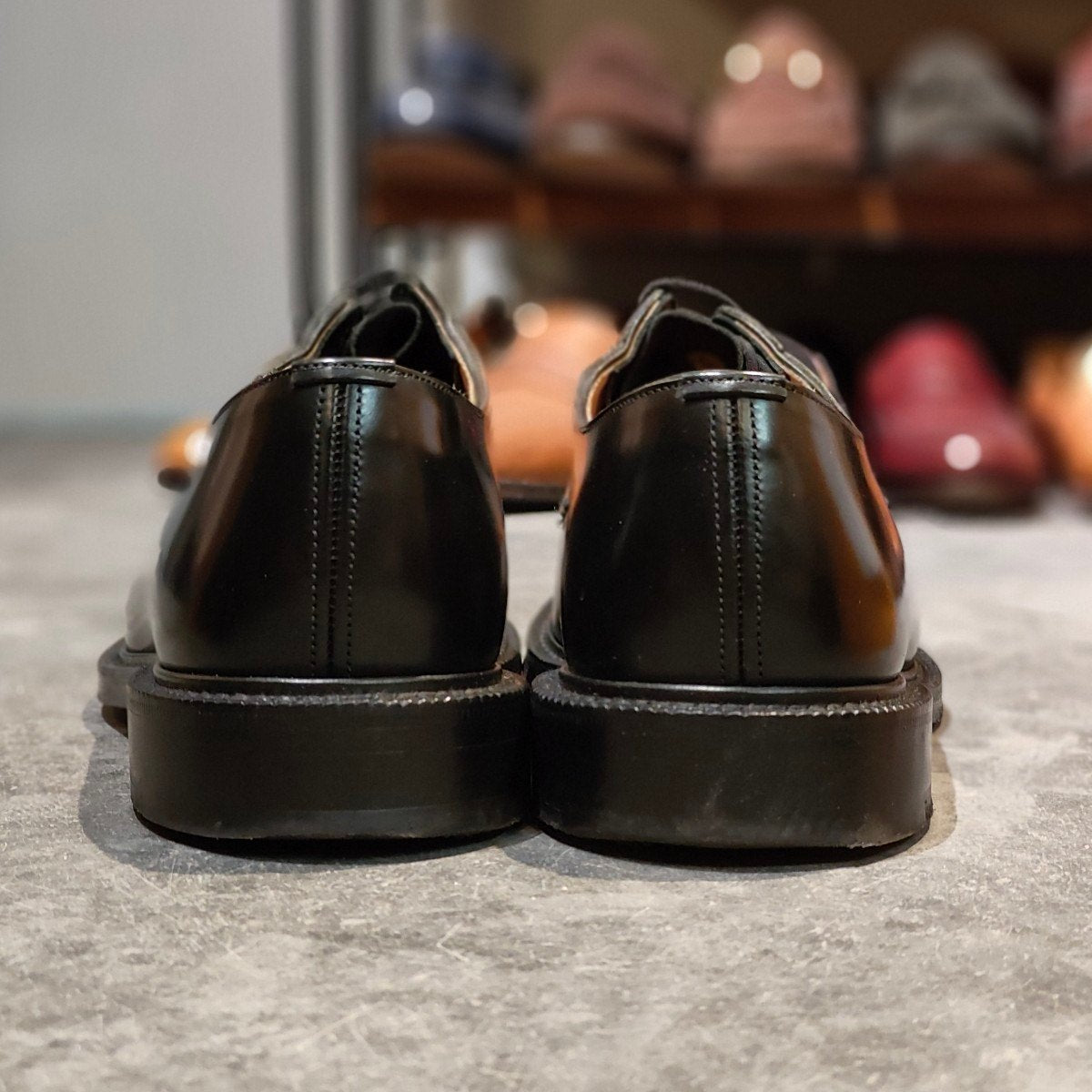 使用数回【Church's】チャーチ シャノン プレーントゥ ボリッシュドバインダーカーフ ブラック サイズ UK75F 103ラスト 参考定価￥203,500-