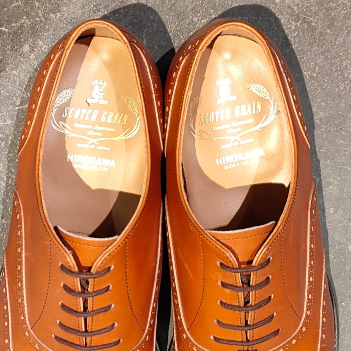 美品【SCOTCH GRAIN】スコッチグレイン 大印 HA745 フルブローグ ブラウン サイズ25cm