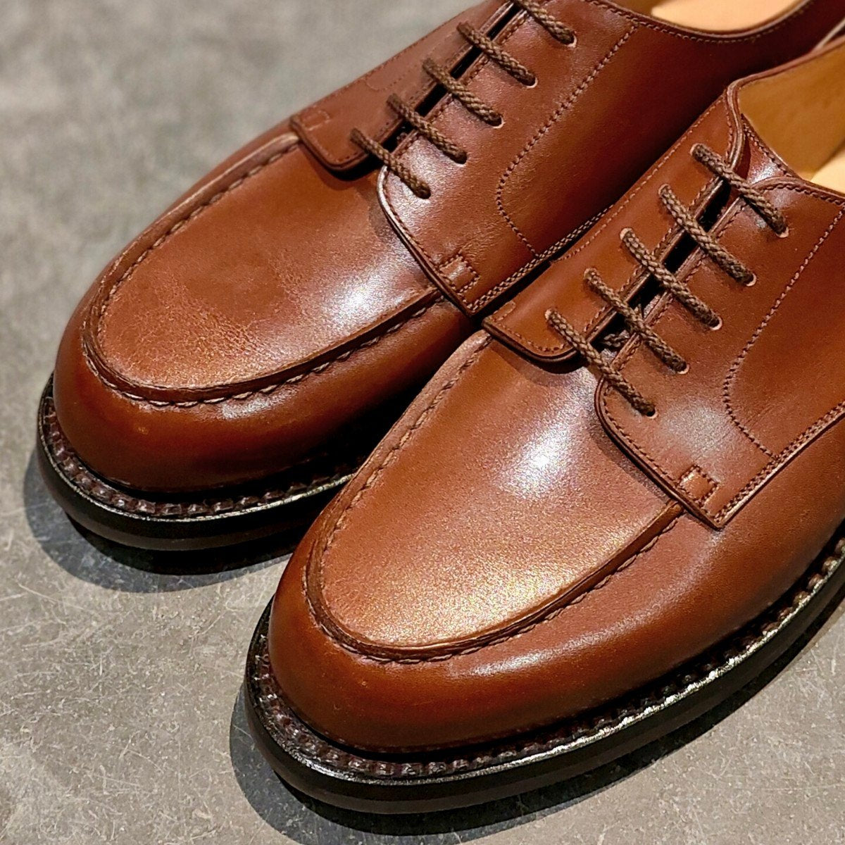 試着程度 【J.M.WESTON】ジェイエムウエストン 641 ゴルフ Uチップ ボックスカーフ タンブラウン サイズ UK5.5C 31ラスト 参考定価￥176,000-