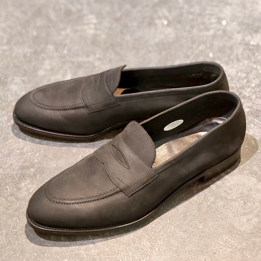 試着程度【EDWARD GREEN】エドワードグリーン キービル ローファー ヌバック ブラック  サイズ UK8E 184ラスト