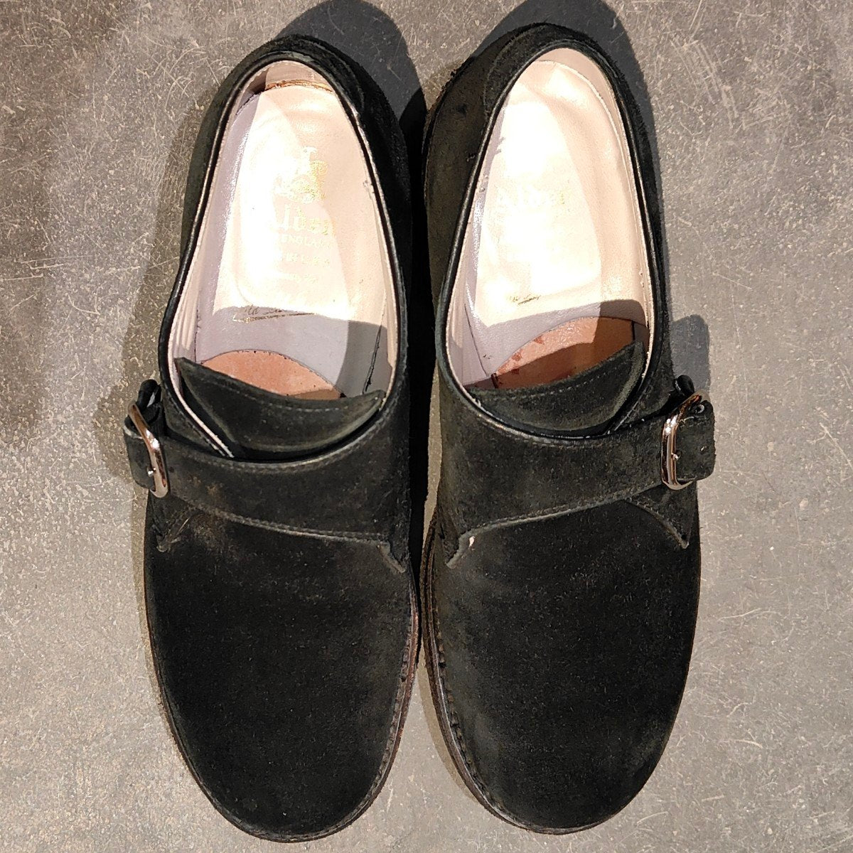 美品【ALDEN】オールデン N0406 ワイルドライフテーラー別注 シングルモンク スエード ブラック サイズ US6D ミリタリーラスト
