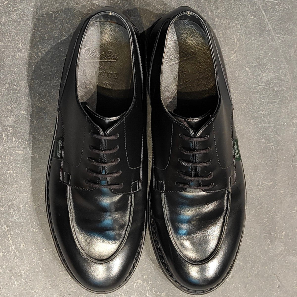 希少 極美品【Paraboot】パラブーツ エディフィス別注 シャンボード Uチップ カーフ ブラック サイズ UK6.5 参考定価￥96,800-