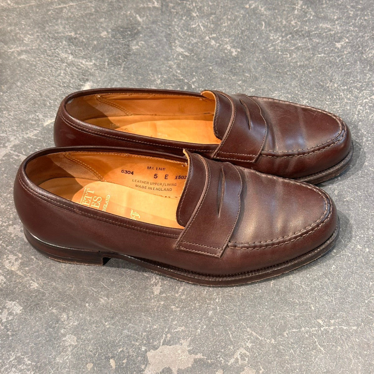 【CROCKETT&JONES】クロケット&ジョーンズ MAINE ビームスF別注 カーフ ダークブラウン サイズUK5E 376ラスト