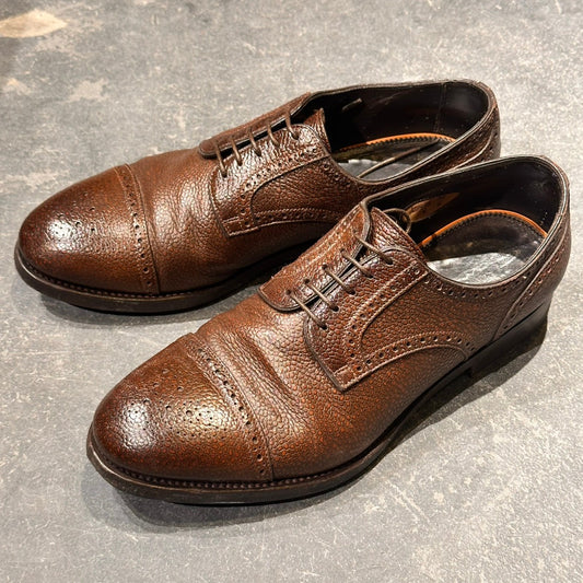 【santoni】サントーニ AS998 セミブローグ グレインレザー ブラウン サイズUK6
