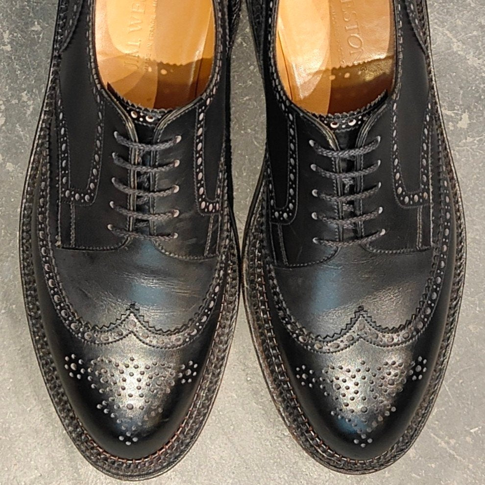 美品【J.M.WESTON】ジェイエムウエストン 590 トリプルソールダービー ウイングチップ カーフ ブラック サイズUK6.5D 25ラスト 参考定価￥275,000-