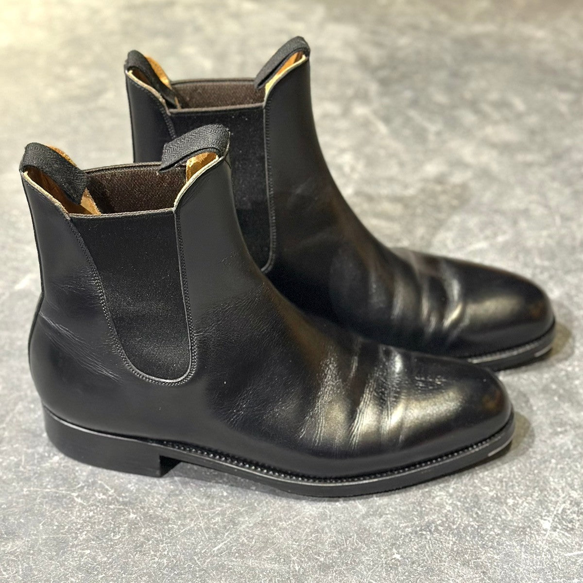 美品【J.M.WESTON】ジェイエムウエストン サイドゴア チェルシーブーツ カーフ 705 ブラック 7.5D 39ラスト
