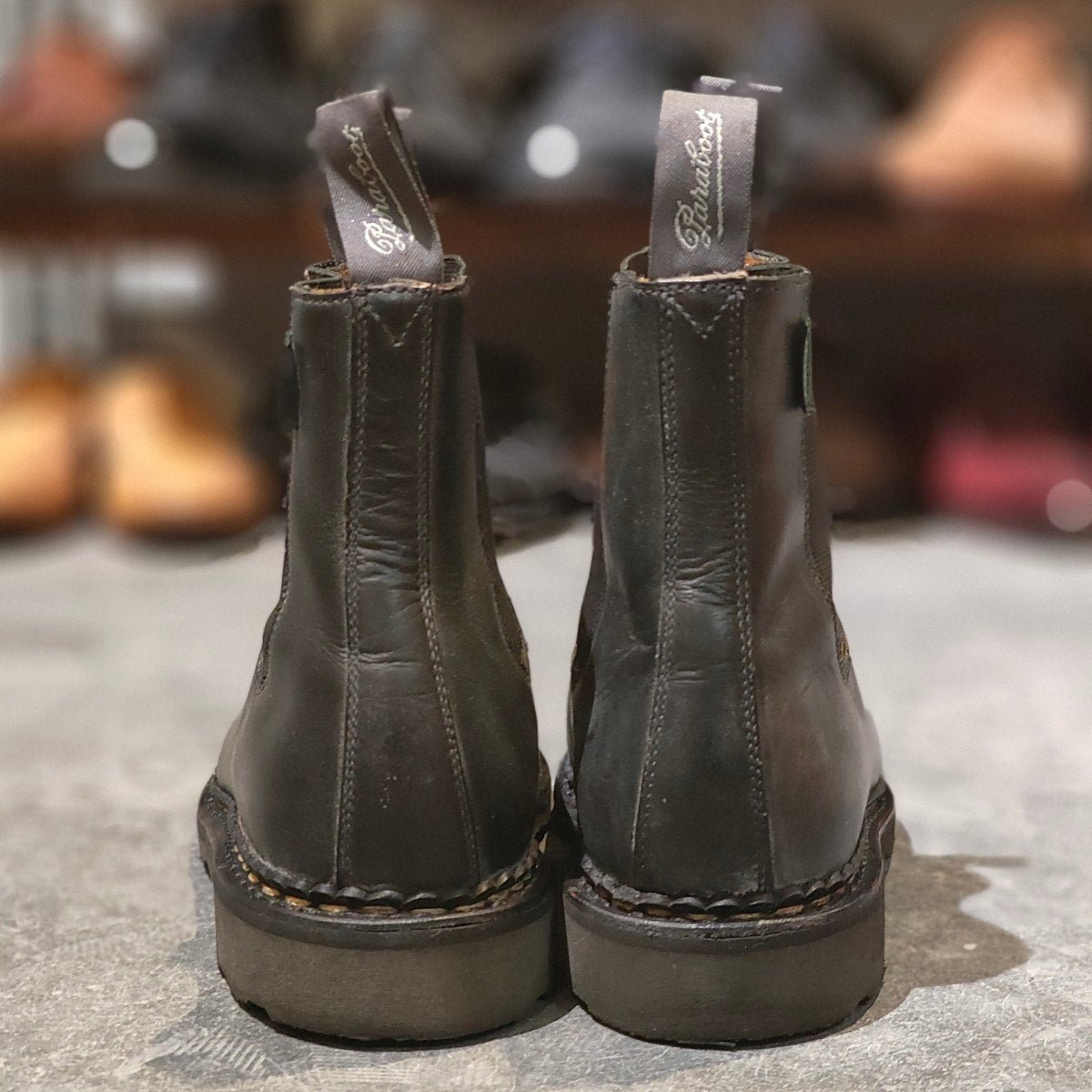 美品【Paraboot】パラブーツ マネージ サイドゴアブーツ リスレザー ブラック サイズUK5 参考定価￥103,400-