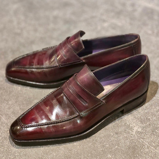 極美品【BERLUTI】ベルルッティ 1123 アンディ カーフ パティーヌ パープル サイズ UK6