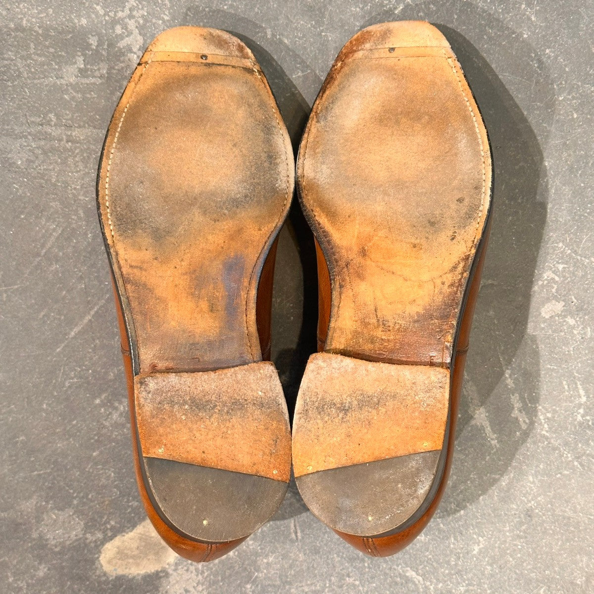 【J.M.WESTON】ジェイエムウエストン 500 ストレートチップ 旧ロゴ カーフ ブラウン サイズUK6.5 61ラスト