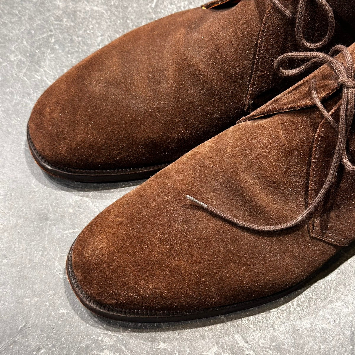 極美品【CROCKETT&JONES】クロケット＆ジョーンズ チャートシー チャッカブーツ スエード ブラウン サイズUK7.5E 224ラスト