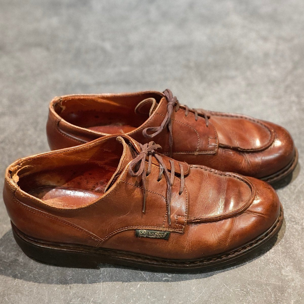 メ*ね様 希少デカタグ シャンボードブーツタイプ 廃盤品 ブラウン　UK7.5 希少【Paraboot】パラブーツ シャンボード デカタグ Uチップ