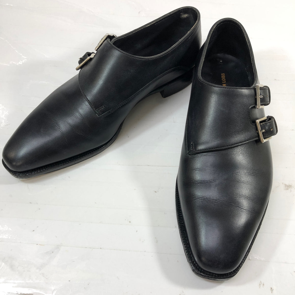 【JOHN LOBB】ジョンロブ レザーシューズ チャペル カーフ ダブルモンク 8000ラスト サイズ6.5E メンズ ブラック CHAPEL