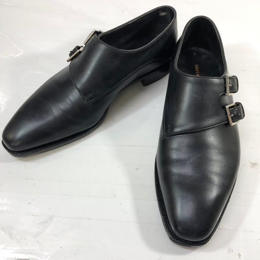 【JOHN LOBB】ジョンロブ レザーシューズ チャペル カーフ ダブルモンク 8000ラスト サイズ6.5E メンズ ブラック CHAPEL