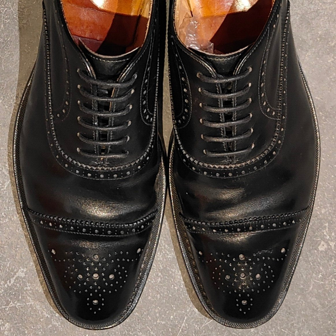 【Church's】チャーチ エンモア セミブローグ 4都市  4都市想定 カーフ ブラック サイズ UK75想定 138ラスト