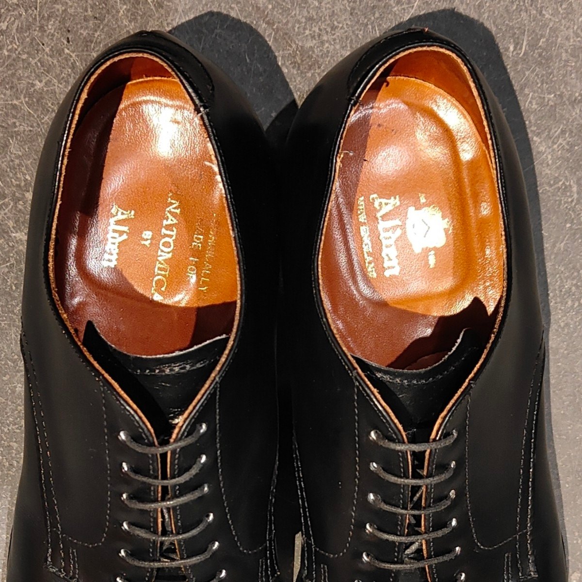 極美品【ALDEN】オールデン アナトミカ別注 5379 プレーントゥ モディファイドラスト ブラック カーフ サイズUS7D モディファイドラスト