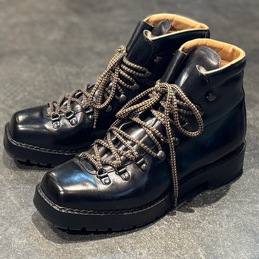【F.LLI.Giacometti】フラテッリジャコメッティ マウンテンブーツ マルモラーダ  カーフ パティーヌ ブラック サイズ41