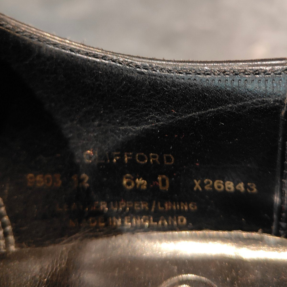 美品【CROCKETT&JONES】クロケット＆ジョーンズ クリフォード ウイングチップ ブラック カーフ ブラウン サイズUK6.5D