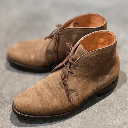 希少【JOHN LOBB】ジョンロブ クラスナ PARISロゴ チャッカブーツ スエード ブラウン サイズUK5E