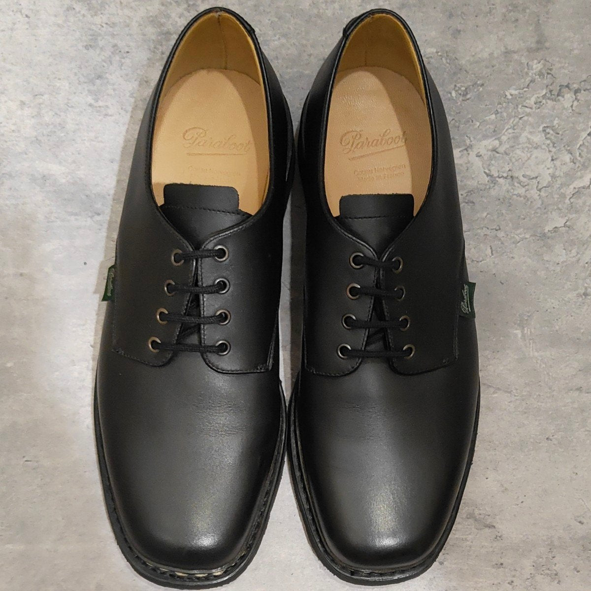 極美品【Paraboot】パラブーツ キャッスル プレーントゥ カーフ ブラック サイズUK9