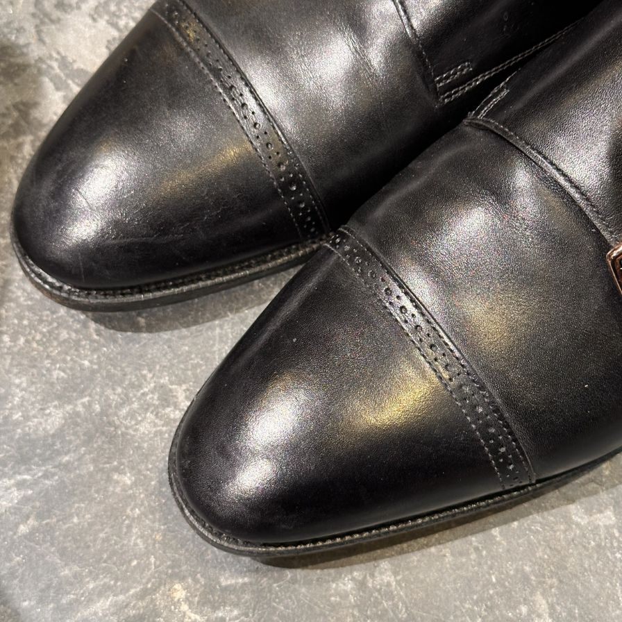 【JOHN LOBB】ジョンロブ レザーシューズ ダブルモンク フィリップ2 ダブルバックル ブラック メンズ サイズUK7.5E