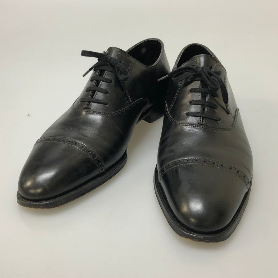 【JOHN LOBB】ジョンロブ レザーシューズ フィリップ2 パンチドキャップトゥ 7000ラスト カーフ メンズ サイズUK7E ブラック