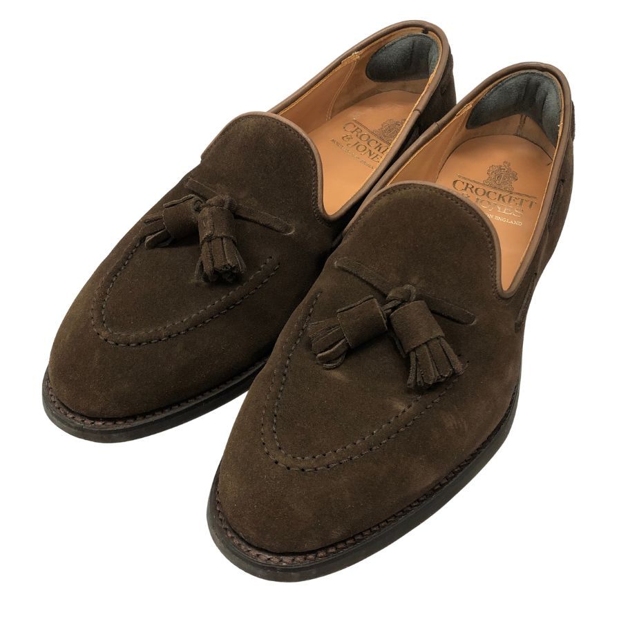 【CROCKETT&JONES】クロケット&ジョーンズ  ローファー スエード ブラウン（茶系） サイズ 7.5 ラスト