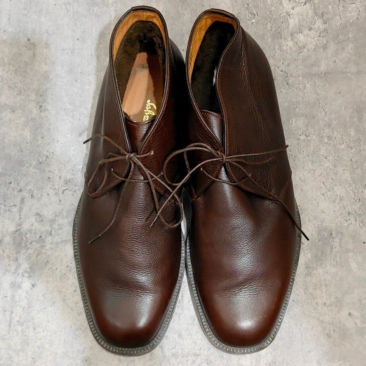 【Salvatore Ferragamo】サルヴァトーレフェラガモ  チャッカブーツ グレインレザー ブラウン サイズUK8.5EE