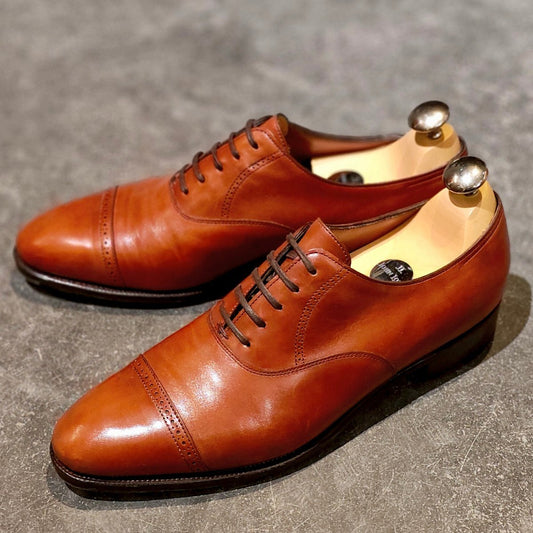 極美品【JOHN LOBB】ジョンロブ フィリップ2 クォーターブローグ ミスティカーフ チェスナット サイズUK6.5E 7000ラスト 参考定価￥332,200-