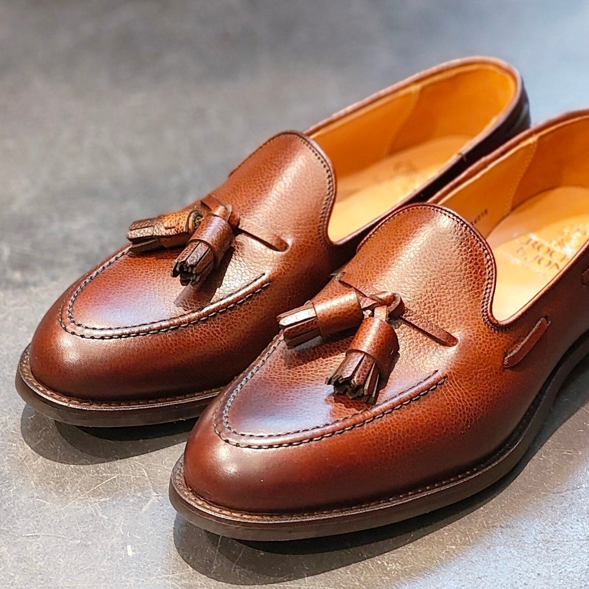 新品未使用 【CROCKETT&JONES】クロケット&ジョーンズ キャベンディッシュ3 タッセルローファー グレインレザー ブラウン サイズ UK6.5E 375ラスト 定価￥126,500-