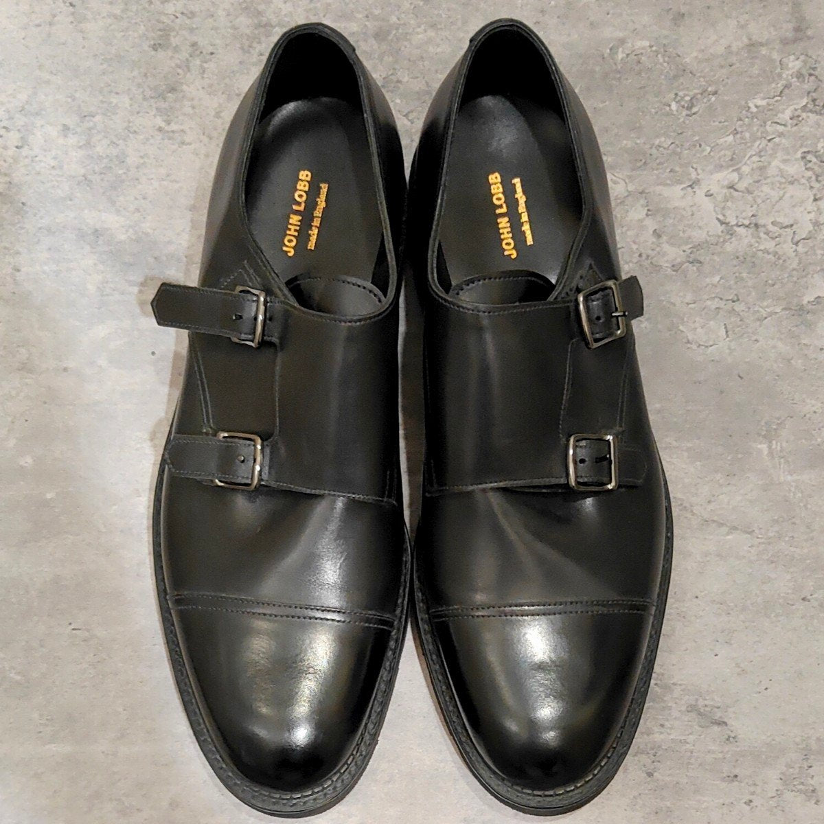 未使用品【JOHN LOBB】ジョンロブ ウィリアム ダブルモンク カーフ ブラック サイズUK7.5
