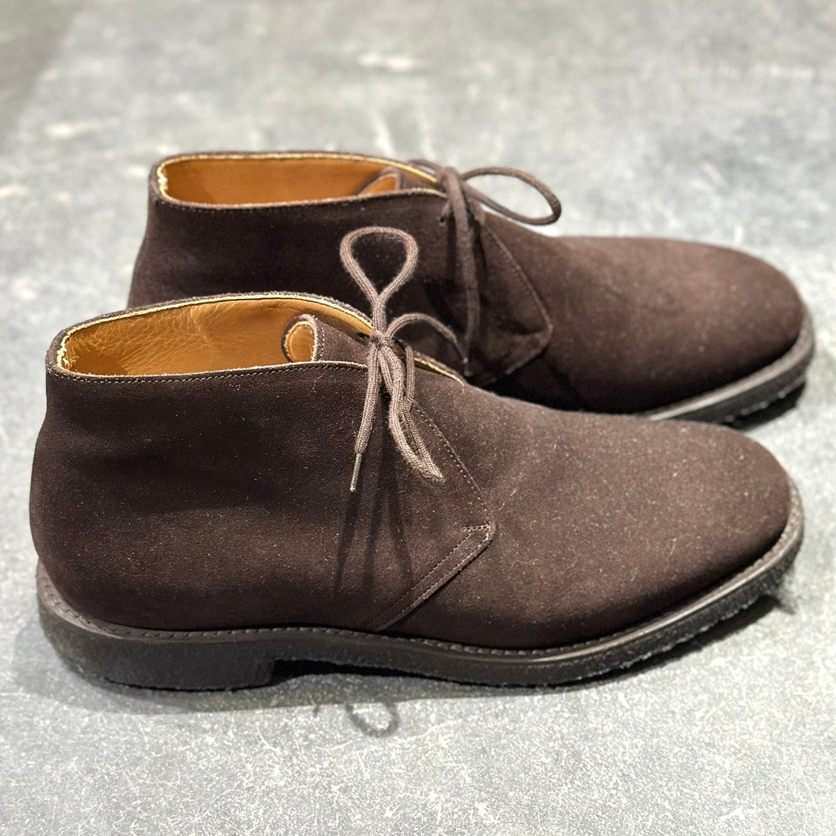 美品【Church's】チャーチ ライダー 4都市 スエード クレープソール ブラウン サイズUK85F 81ラスト