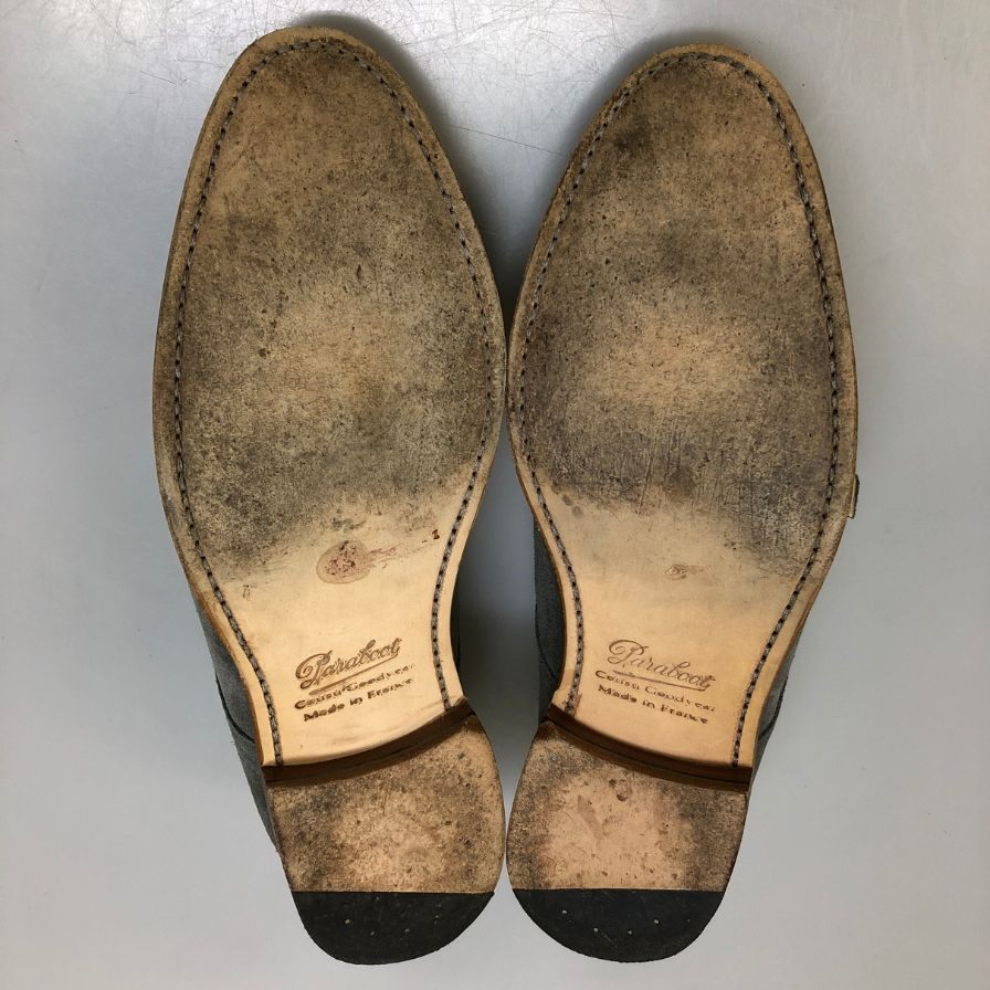 【Paraboot】パラブーツ レザーシューズ ダブルモンク スエード メンズ グレー サイズUK8.5